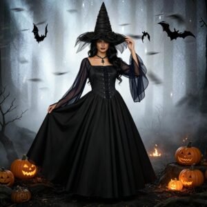 Halloween Dark Vintage Long Skirt