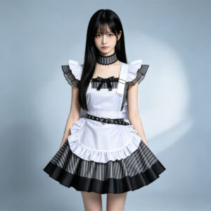 Maid Women's Dress – Striped