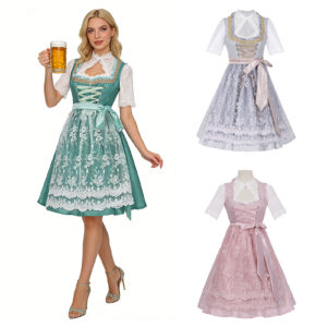 Oktoberfest Bavarian Halloween Women's Dress – Oktoberfest dirndl style 7 pink
