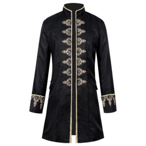 Halloween Medieval Court Coat – 2025409 embroidered coat black
