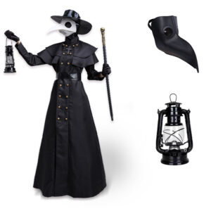 Halloween Steampunk Medieval Stage Costume – Hat + Mask + Costume Gloves + Belt