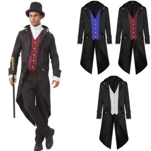 Halloween Steampunk Medieval Men's Tailcoat – 2312157 formal coat burgundy