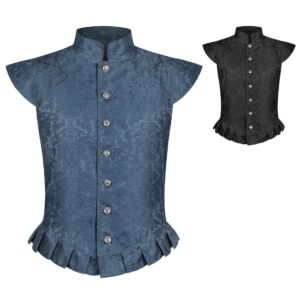 Halloween Medieval Court Men's Vest – 26316 jacquard vest style 3 blue