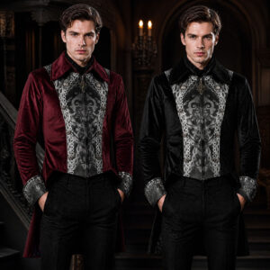 Halloween Medieval Punk Men's Tailcoat – Court Coat Red