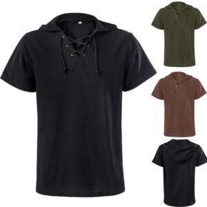 Medieval Vintage Shirt – Hooded Shirt Forest Green