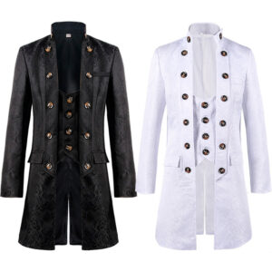 Halloween Medieval Court Men's Coat – Black