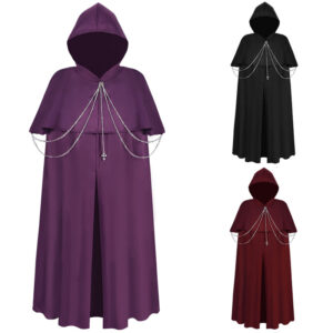 Halloween Renaissance Medieval Stage Costume – Cloak Cape Burgundy