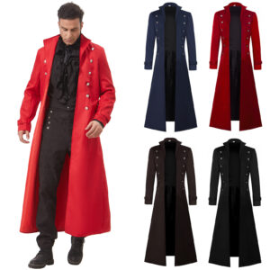Halloween Medieval Gothic Men's Trench Coat
