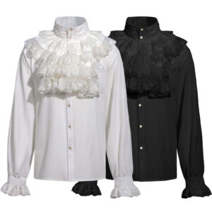 Victorian Steampunk Medieval Men's Shirt – ruffle shirt style 2 black