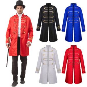 Halloween Steampunk Medieval Men's Coat – Embroidered Men's White