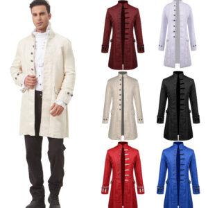 Halloween Medieval Court Men's Coat – Jacquard Medieval Men's Red