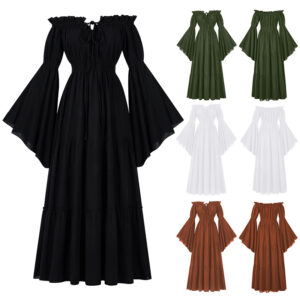 Halloween Medieval Bell-Sleeve Stage Costume