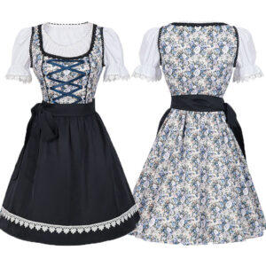 Oktoberfest Maid Dress – Navy White Oktoberfest Dirndl