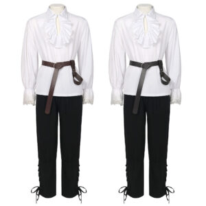 Steampunk Vintage Stand-Collar Men's Coat – Brown Belt