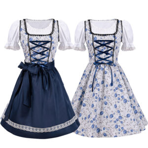 Oktoberfest Maid Dress – Blue White Oktoberfest Dirndl