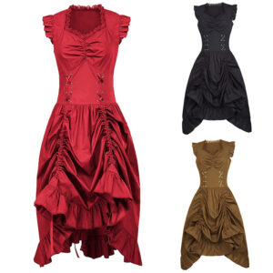 Renaissance Victorian Medieval Dress – 2023051401 sleeveless dress black