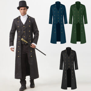 Medieval Vintage Stand-Collar Men's Coat