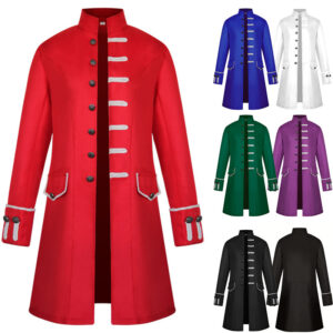Steampunk Vintage Stand-Collar Men's Coat – Green