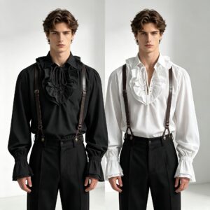 Halloween Medieval Court Men's Shirt – Steampunk Shirt White