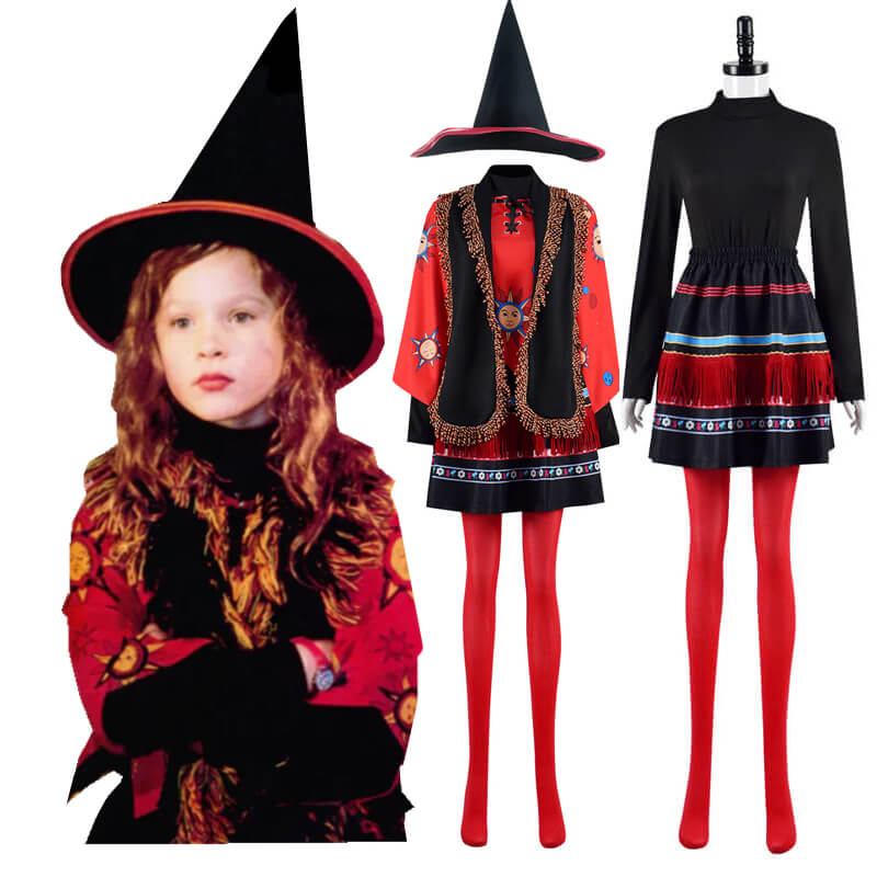 Kids Dani Dennison Halloween Costumes Hocus Pocus Cosplay Outfit with Hat
