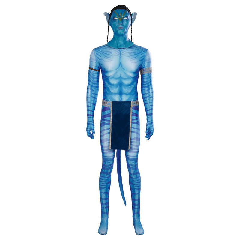 2022 Avatar 2 The Way of Water Jake Sully Cosplay Costume Blue Jumpsuit - Image 2