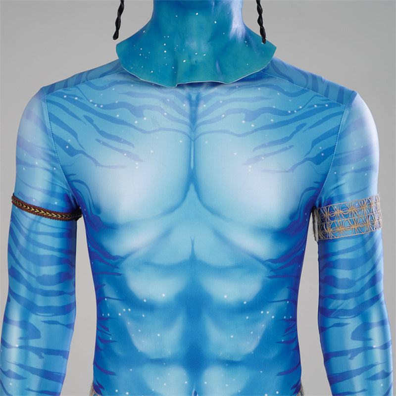 2022 Avatar 2 The Way of Water Jake Sully Cosplay Costume Blue Jumpsuit - Image 8