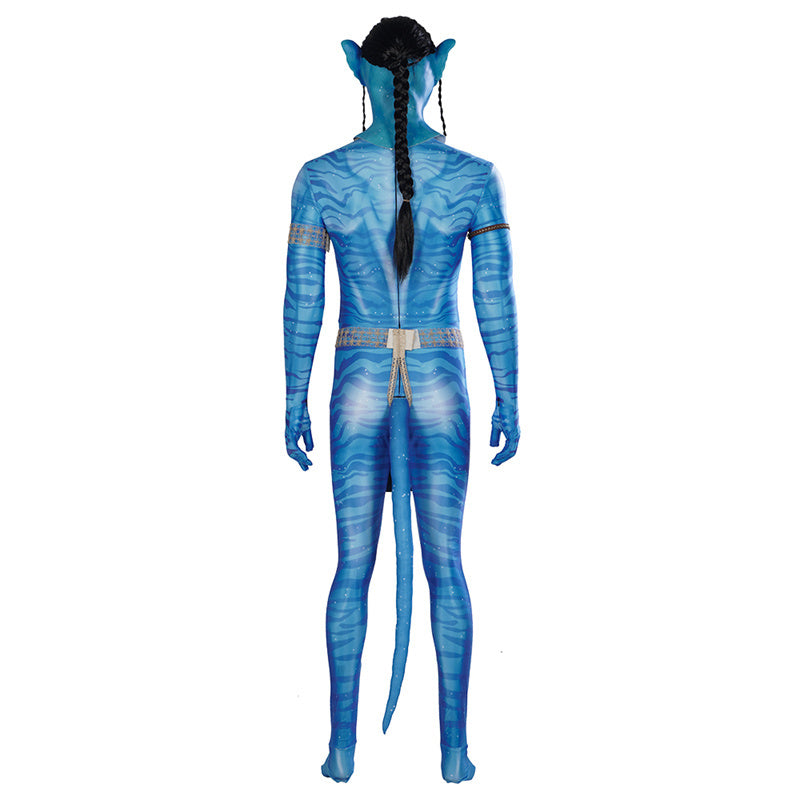 2022 Avatar 2 The Way of Water Jake Sully Cosplay Costume Blue Jumpsuit - Image 3