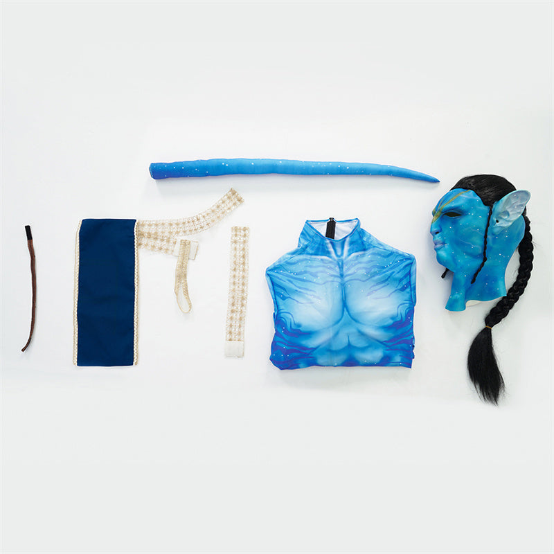 2022 Avatar 2 The Way of Water Jake Sully Cosplay Costume Blue Jumpsuit - Image 6