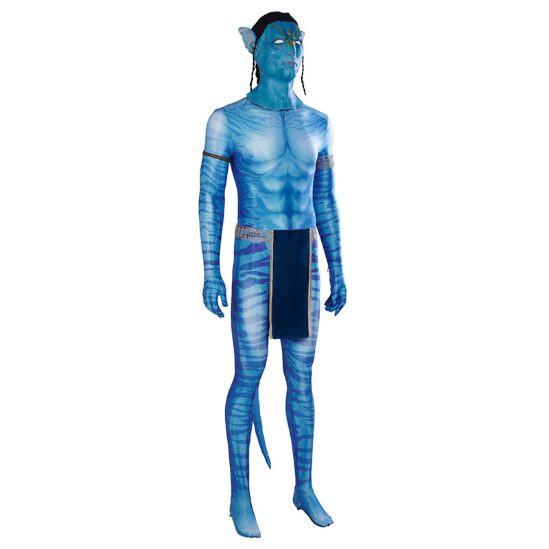 2022 Avatar 2 The Way of Water Jake Sully Cosplay Costume Blue Jumpsuit - Image 4