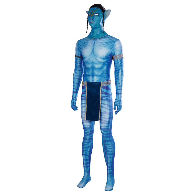 2022 Avatar 2 The Way of Water Jake Sully Cosplay Costume Blue Jumpsuit - Image 5