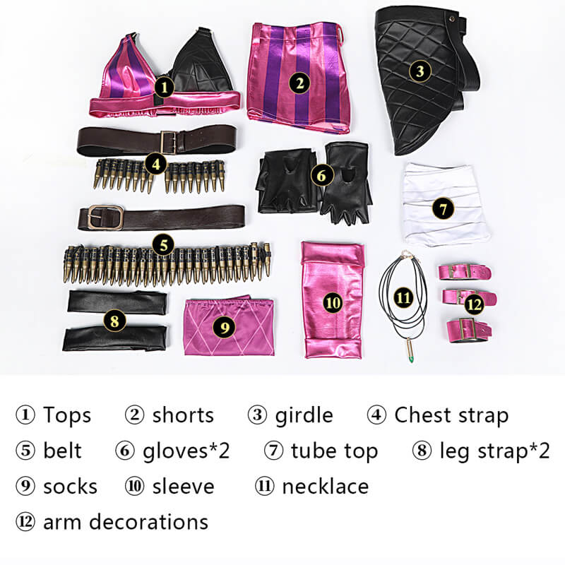 League of Legends Jinx Halloween Costumes Game LOL Jinx Cosplay Outfit - Image 4
