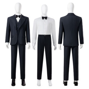 Joker Joaquin Phoenix Cosplay Costume Joker 2 Arthur Fleck Black Suit Halloween Outfit