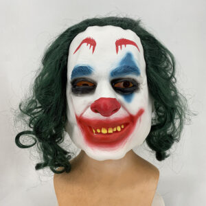 Joker Clown Mask Dark Knight Hair Face Mask Latex Joker Mask Halloween Cosplay Mask