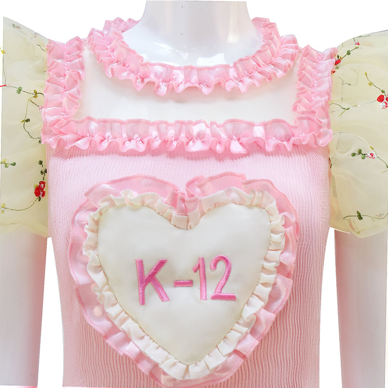 K 12 Dress K-12 Tour Melanie Martinez Cosplay Costume Pink Dress Suit Yellow Sleeve - Image 7
