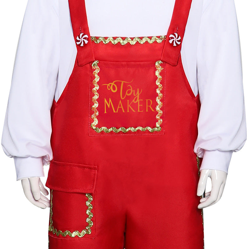 Kids Christmas Costume Christmas Elf Performance Outfit Halloween Party Suit - Image 4