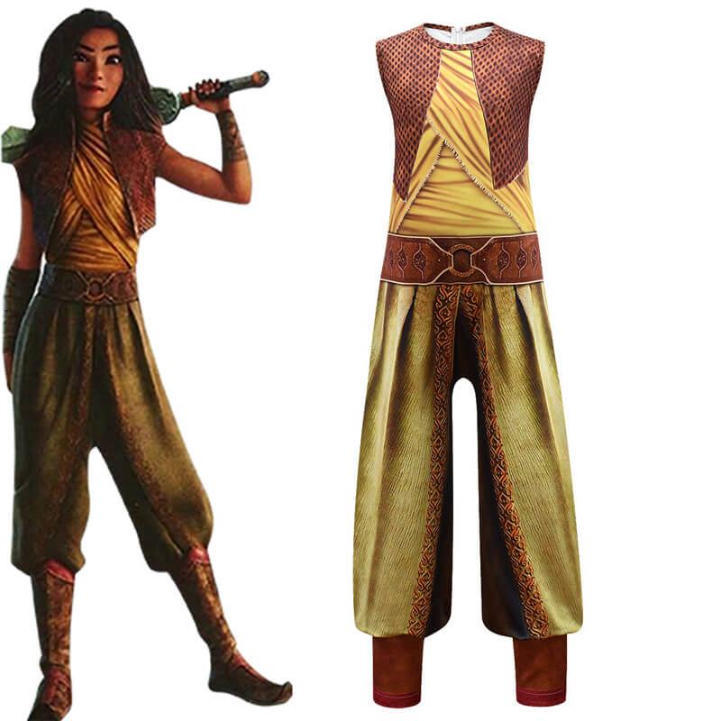 Raya And The Last Dragon Raya Costume Halloween Jumpsuit Kids Halloween Costume - Image 9
