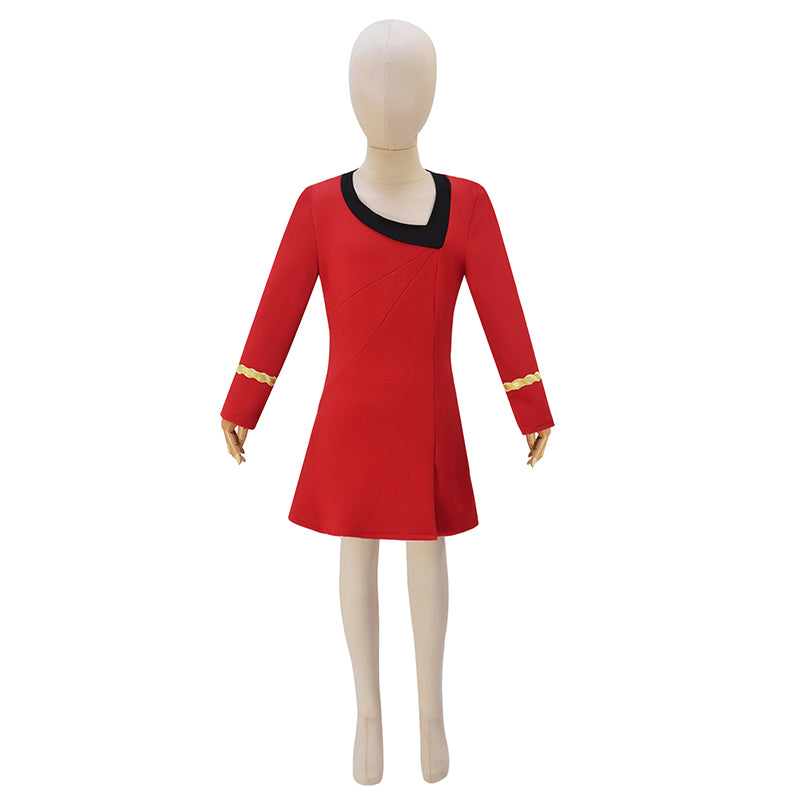 Kids Star Trek Uniform Starfleet Duty Red Dress Classic Uhura Dress Cosplay Costume - Image 2