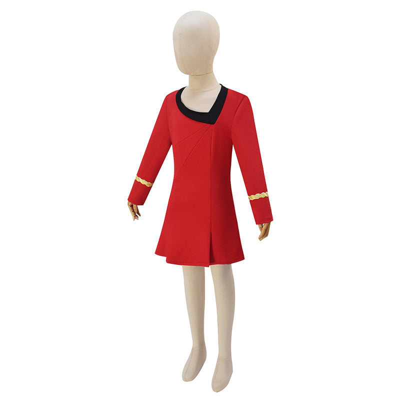 Kids Star Trek Uniform Starfleet Duty Red Dress Classic Uhura Dress Cosplay Costume - Image 3