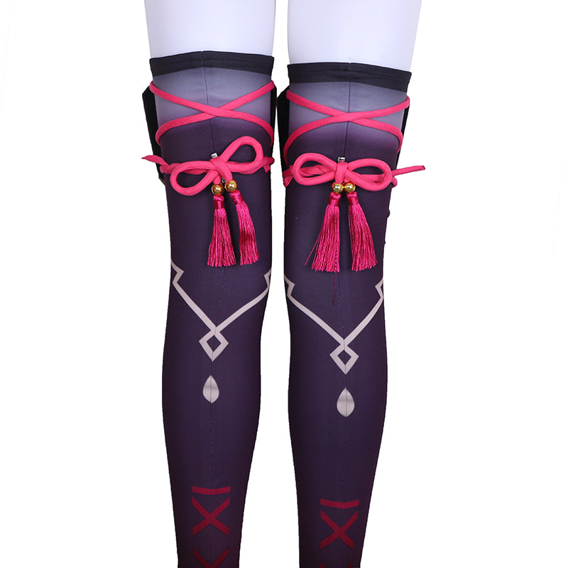 Genshin Impact Kuki Shinobu Cosplay Costume Genshin Sexy Vest Pants Halloween Outfit - Image 8