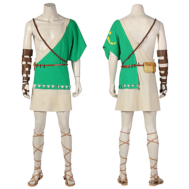 Link Costume The Legend of Zelda: Breath of The Wild 2 Cosplay Green Battle Suit - Image 2