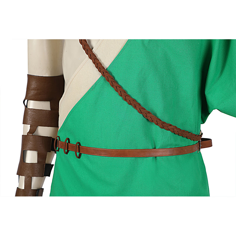 Link Costume The Legend of Zelda: Breath of The Wild 2 Cosplay Green Battle Suit - Image 13