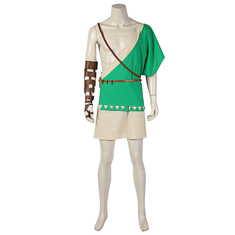 Link Costume The Legend of Zelda: Breath of The Wild 2 Cosplay Green Battle Suit - Image 3