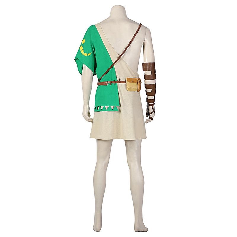 Link Costume The Legend of Zelda: Breath of The Wild 2 Cosplay Green Battle Suit - Image 5