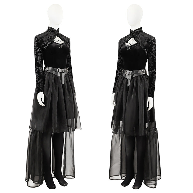 Lisa Frankenstein Cosplay Costume 2024 Misty Black Dress Halloween Carnival Suit - Image 5