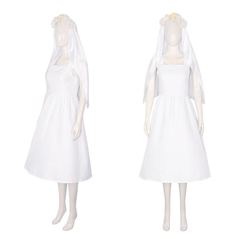Fallout Lucy Wedding Dress Fallout 4 Cosplay Costume White Skirt Headdress - Image 3