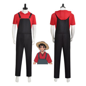 One Piece Luffy Cosplay Costume Monkey D Luffy Red Overalls Outfits Halloween Suit
