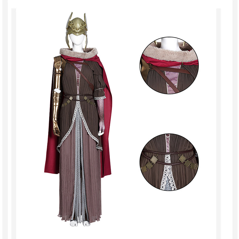 Elden Ring Cosplay Blade of Miquella Malenia Costume Queen Marika Malenia Dress With Helmet Cloak - Image 5