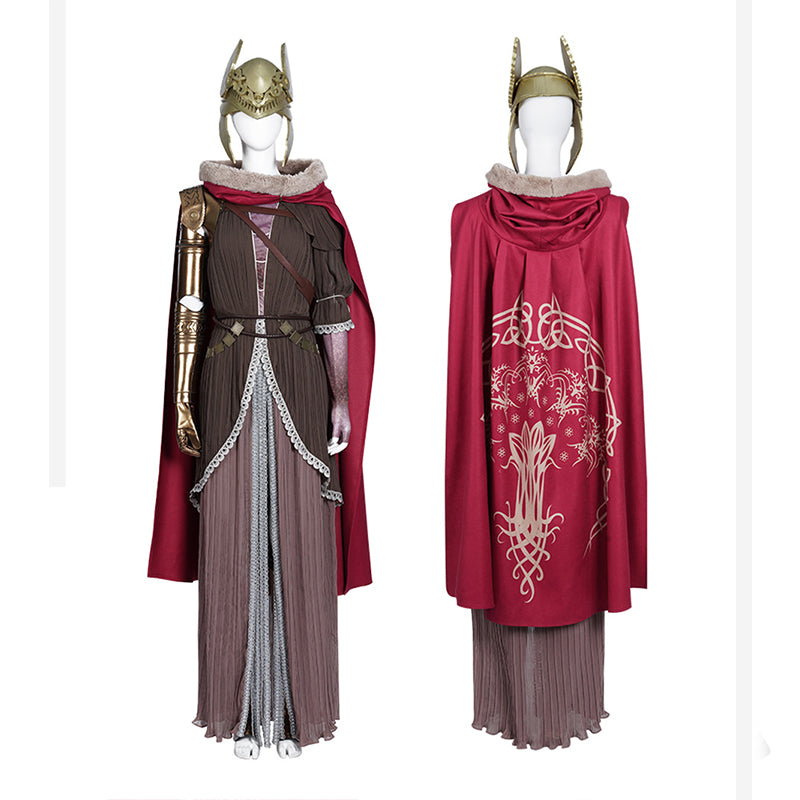Elden Ring Cosplay Blade of Miquella Malenia Costume Queen Marika Malenia Dress With Helmet Cloak - Image 3