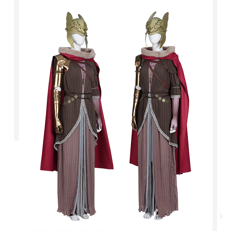 Elden Ring Cosplay Blade of Miquella Malenia Costume Queen Marika Malenia Dress With Helmet Cloak - Image 4