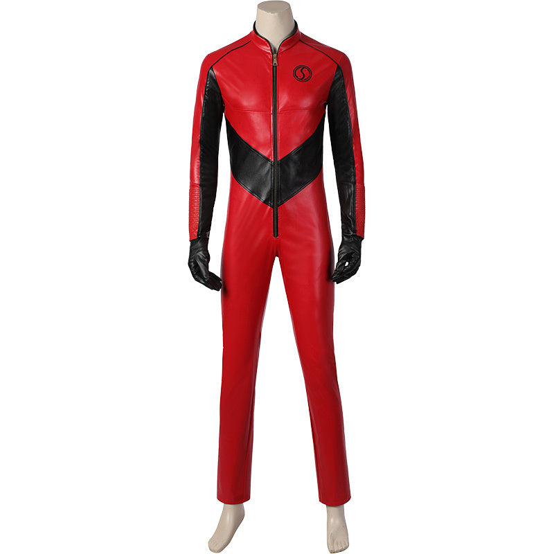 Marcus Hargreeve Costume The Umbrella Academy Sparrow Academy Cosplay Red Leather Uniform Suit - Image 2